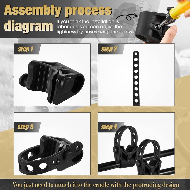 Fabbay 8 مجموعات أحزمة حامل الدراجة بديل حزام جر الدراجة أجزاء حامل الدراجة مطاطي لحامل السيارة SUV شاحنة ميني فان هاتشباك سيدان ملحقات الحامل (1 بوصة جرار)  - Image 3